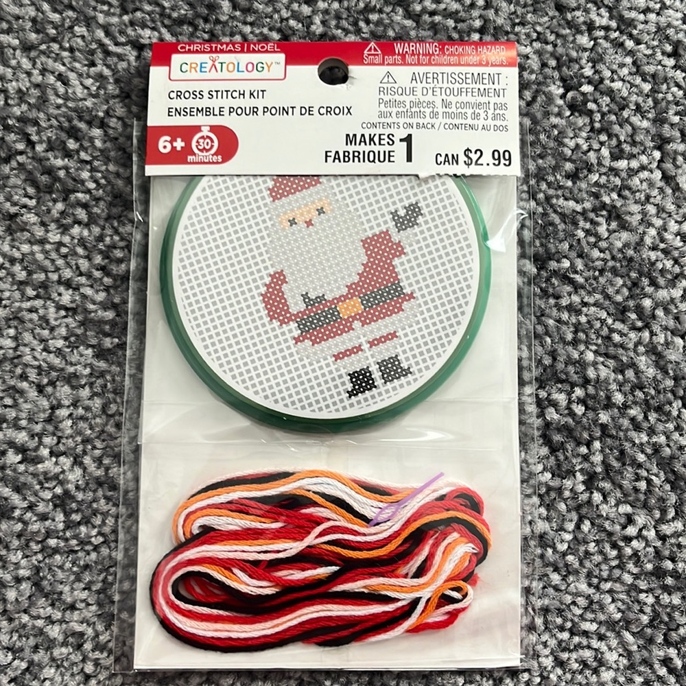 Santa Ornament Cross Stitch Kit